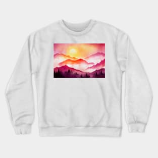 Sunset Landscape Paint Crewneck Sweatshirt